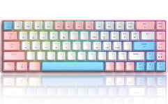 T8 Rgb 60% Clavier Mécanique,Clavier De Jeu Filaire Layout Compacte 65%,18 Led Rvb Chroma Rétroéclairées,Qwerty Mini 68 Touches Full Key Anti-Ghosting Pour Ps4,Xbox,Pc,Mac - Blue Switch/Pink(Q370)