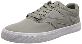 DC Shoes Kalis Vulc Chaussures en Cuir pour Homme Basket, Gris Frais, 36 EU