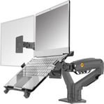 NB North Bayou Dual Arm Monitor Mount Laptop Stand for 17''-27 Inch Computer and