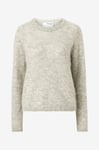 Selected FEMME - Tröja slfLive LS Knit O-neck - Grå