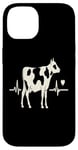 Coque pour iPhone 14 Vache Heartbeat Animal Lover Farm