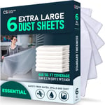 CS 6 Pack Extra Large Plastic Dust Sheets for Decorating 3.6 x 2.7m (12 x...