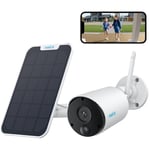 Reolink - 3MP Caméra Surveillance WiFi sans Fil sur Batterie, Vision Nocturne, Audio Bidirectionnel, Détection Personne, +Panneau Solaire