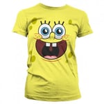 Hybris Sponge Happy Face Girly T-Shirt (Yellow,S)