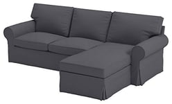 HomeTown Market Housse de Canapé Durable Compatible avec Le Canapé IKEA Ektorp Sofa Cover. Housse Seulement ! Canapé Non Inclus ! (Chaise 4 Places Polyester Gris foncé)