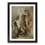 Big Box Art Hesiod and The Muse by Gustave Moreau Framed Wall Art Picture Print Ready to Hang, Black A2 (62 x 45 cm)