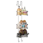 3 Tier Bathroom Shower Caddy Oval Storage Rack Shelf Organiser Basket Tidy Bath 