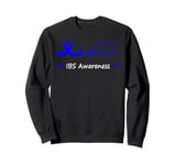 Irritable Bowel Syndrome IBS Awareness Blue Ribbon Heartbeat Sweatshirt