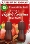 Air Wick Spiced Apple and Cinnamon|Essential Mist Twin Refill | 2X 20Ml |Pack o