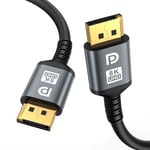 16K Câble DisplayPort 2.1 10M, [4K@240Hz/165Hz/144Hz, 16K@60Hz, 8K@120Hz, 2K@240Hz], Câble DP 2.1 HBR3 DSC 1.2, HDCP 2.2, G-Sync & Free-Sync pour Moniteur de Jeu, Carte Graphique, PC, Laptop, TV