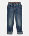 River Island BLUE HIGH WAISTED STRAIGHT LEG JEANS Size UK  12 Long 