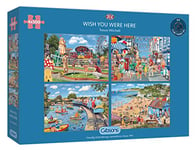 Wish You Were Here | 4 x 500 Piece Jigsaw Puzzles | Multi-Box Jigsaw | Sustainable Puzzle for Adults | Premium 100% Recycled Board | Great Gift for Adults | Gibsons Games