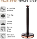 Kitchen Towel Pole - Tower T826133BLK 30.5cm Cavaletto in Black and Rose Gold