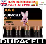 Duracell Plus AA Batteries 8 Pack 100% Extra Life