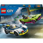 City 60415 La Course-Poursuite entre la Voiture de Police et la Super Voiture, Jouet avec Minifigurines, Cadeau Enfants  