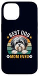 Coque pour iPhone 14 Meilleure mère de chien Lowchen de tous les temps, propriétaire et amante de chiens amusants et rétro