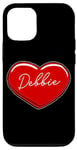 Coque pour iPhone 12/12 Pro Debbie Cœur dessiné à la main avec inscription « First Name Hearts I Love Debbie »