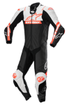 Alpinestars Missile V2 Ward 1 PC Läder MC-Skinnställ Svart-Vit-Röd Fluo""