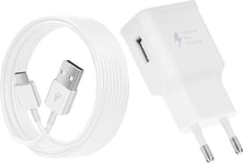 Chargeur Rapide Secteur Et C?Ble Usb Type C Pour Samsung Galaxy A15 A14 A13 A04s A05s A71 A55 A54 A53 A42 A35 A34 A33 A25 A23 M53 M34 M13 S8 S9 S10 S20 Plus, Chargeur Usb C Tablette Telephone