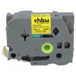 vhbw 1x Ruban compatible avec Brother PT RL700S, P900W, P950W, P900NW imprimante d'étiquettes 24mm Noir sur Jaune, extraforte