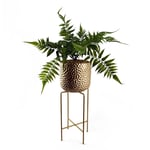 60cm Artificial Fern Plant with Metal Stand & Planter