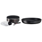 Tefal Ingenio Easy Plus Set 3 pièces : Sauteuse 24 cm + Couvercle anti-projection 20/26 cm + poignée amovible & Ingenio Eco Resist Poêle 20 cm, Empilable, Induction, Revêtement antiadhésif