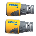 HOZELOCK - Hose Connector Plus ø 12.5mm - 15mm (1/2"- 5/8") Soft Touch x2 : Watertight, Non-slip, Flexible, Long Connector Prevents Twisting, Swelling and Leaks [2050P0025]