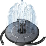 Fontaine Solaire Exterieure de Jardin avec Panneau Solaire Amovible de 2,8W 2 en 1 Fontaines Extérieures avec Support Fixe 6 Buses pour Bassins D'agrément Exterieur Fontaine à Oiseaux