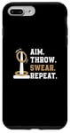 Coque pour iPhone 7 Plus/8 Plus Aim Throw Swear Repeat Quoit Jeux pour les amateurs de lancer d'anneaux