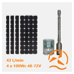 Kit solaire complet pompage 180 mètres 48-72 Volts 400-500 Watts avec 4 panneaux 100w