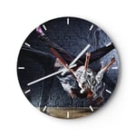 Horloge murale en verre 30x30cm Silencieuse Danseur mode flip fille Wall Clock
