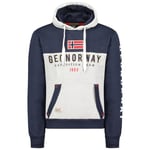 Geographical Norway - Sweat à capuche pour homme à manches longues modèle Ferato, Gris, mélange, M