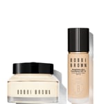 Bobbi Brown 24-hour Hydration Duo - Vitamin Enriched Face Base & Foundation Bundle (Various Shades) - Warm Ivory