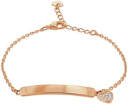 Revere 18ct Rose Gold Plated Personalised Charm ID Bracelet female