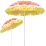 Parasol inclinable Hawaii 195 cm multicolore Parasol de plage Ø 160 cm réglable Jardin terrasse extérieur