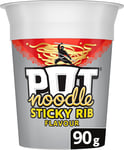 Pot Noodle Sticky Rib King Pot instant vegan* snack quick to make noodles 90g