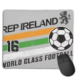Euro 2016 Football Republic of Ireland Ball Grey Customized Designs Non-Slip Rubber Base Gaming Mouse Pads for Mac,22cm×18cm， Pc, Computers. Ideal for Working Or Game