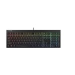 CHERRY MX 2.0S, Clavier de Gaming mécanique avec rétro-éclairage RGB, Disposition pan-Nordique (QWERTY), Conçu en Allemagne, Original MX Red Switches, Noir