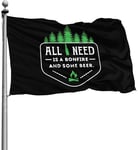 "N/A" LLMMM Awesome Family Drapeau « All I Need is Bonfire and Beer House Yard » pour décoration de famille 90 x 150 cm