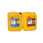 Pack Maçonnerie SIKA - Hydrofuge de masse liquide SikaCem 5L - Résine d'accrochage SikaLatex 360 - 5L