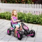 Children Pedal Go Kart, Racing Go Cart w/ Adjustable Seat Rubber Wheels