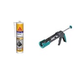 Sikaflex-148 Extreme, Blanc, Colle de fixation élevée à maintien immédiat, multi-supports, mastic-colle intérieur et extérieur, 290ml & wolfcraft 4352000 - Pistolet à Cartouche Mécanique MG 200 ERGO