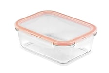 LocknLock Eco Ovenglass Glass Food Storage Containers with Lids 2Ltr - Airtight, Leakproof Rectangular Glass Food Container with Recycled Plastic Lid, Oven Safe, Dishwasher Safe, 25 x 19 x 9cm