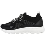 Geox Femme D Spherica A Sneakers, Black, 35 EU