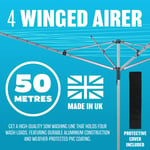 NEW CLOTHES AIRER 4 ARM ROTARY GARDEN WASHING LINE DRYER 50M FOLDING OUTDOOR