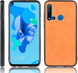 For Huawei P20 Lite 2019 / Nouvelle 5i Antichocs Couture Vache Modèle Peau Pc + Pu + Tpu Noir Color : Orange