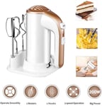 ZRSH 5 Speed Electric Hand Mixer for Baking with Storage Pedestal Handheld Whisk for Kitchen Baking Cake Egg Cream Food Whisks with 2 beaters and 2 dough hooks