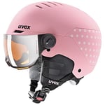 uvex Rocket jr Visor - Ski Helmet for Kids - Visor - Individual Fit - Pink Confetti Matt - 51-55 cm