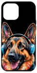 Coque pour iPhone 15 Plus Berger Allemand Écouteurs Chien Alsacien Animaux Imprimé