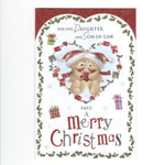 Daughter and Son-in-law Christmas card Colour inside With love Simon Elvin card